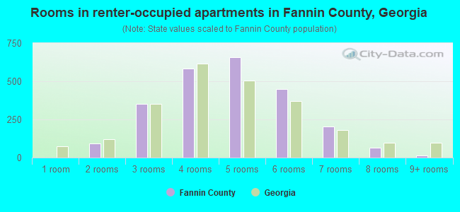 Rooms in renter-occupied apartments in Fannin County, Georgia