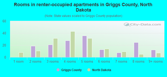 Rooms in renter-occupied apartments in Griggs County, North Dakota