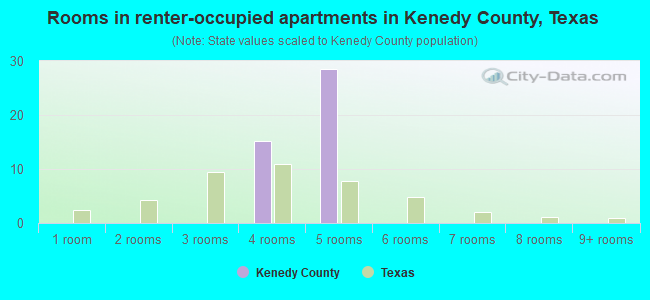 Rooms in renter-occupied apartments in Kenedy County, Texas