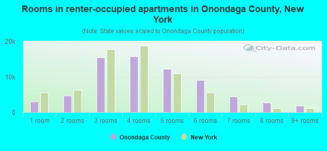 Rooms in renter-occupied apartments in Onondaga County, New York