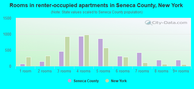 Rooms in renter-occupied apartments in Seneca County, New York