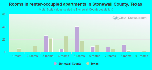 Rooms in renter-occupied apartments in Stonewall County, Texas