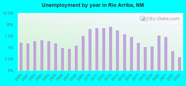 Unemployment by year in Rio Arriba, NM