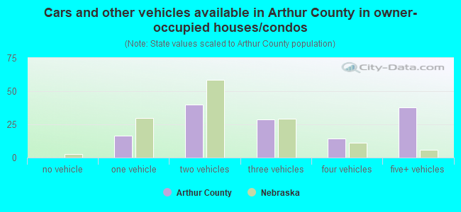 Cars and other vehicles available in Arthur County in owner-occupied houses/condos