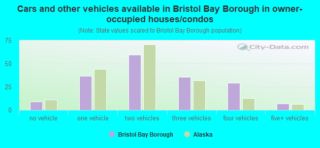 Cars and other vehicles available in Bristol Bay Borough in owner-occupied houses/condos