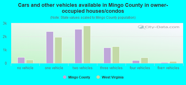 Cars and other vehicles available in Mingo County in owner-occupied houses/condos