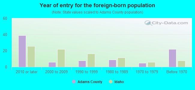 Year of entry for the foreign-born population