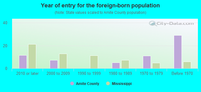 Year of entry for the foreign-born population