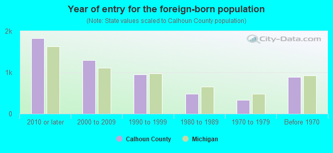 Year of entry for the foreign-born population