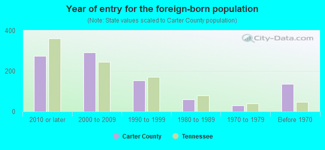 Year of entry for the foreign-born population