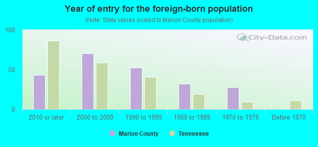 Year of entry for the foreign-born population