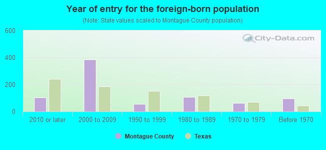 Year of entry for the foreign-born population