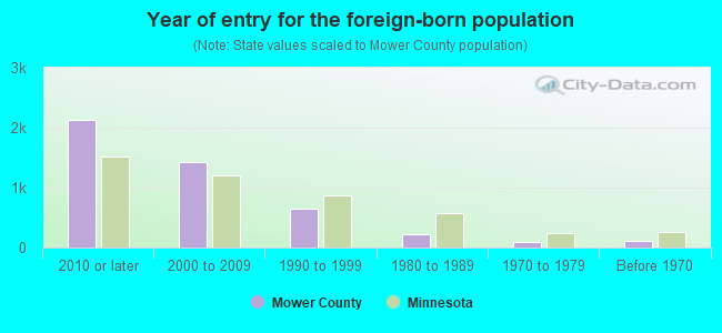 Year of entry for the foreign-born population