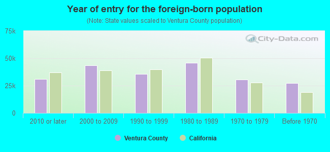 Year of entry for the foreign-born population