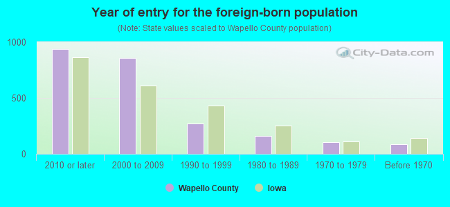 Year of entry for the foreign-born population