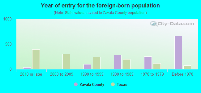 Year of entry for the foreign-born population