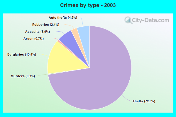 Crimes by type - 2003