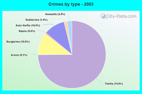 Crimes by type - 2003