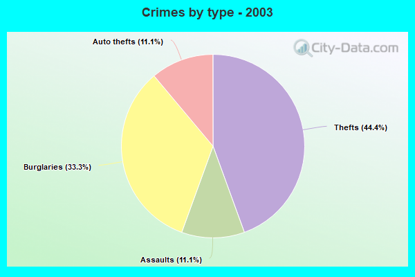 Crimes by type - 2003