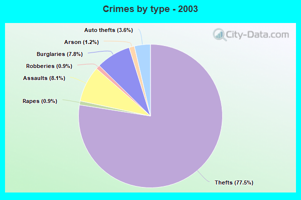 Crimes by type - 2003