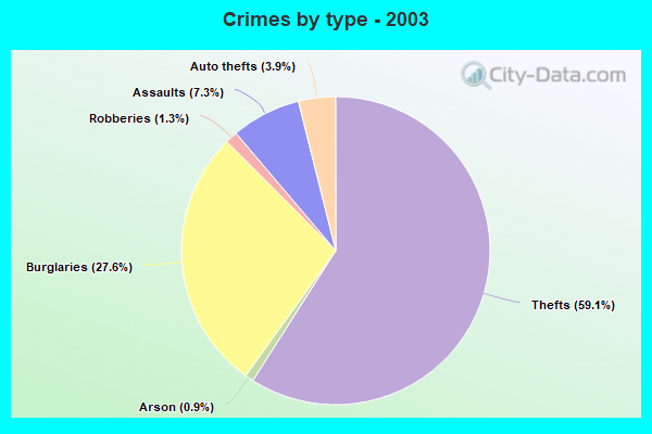 Crimes by type - 2003