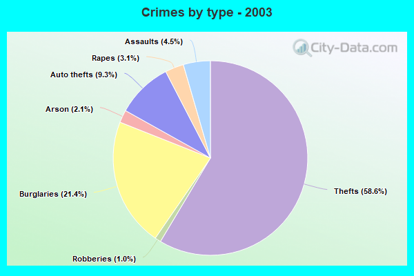 Crimes by type - 2003