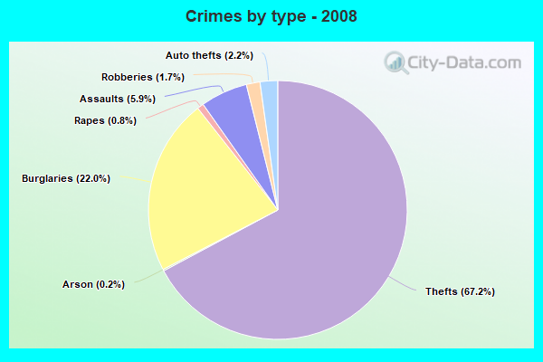 Crimes by type - 2008