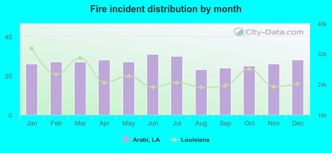 Fire incident distribution by month