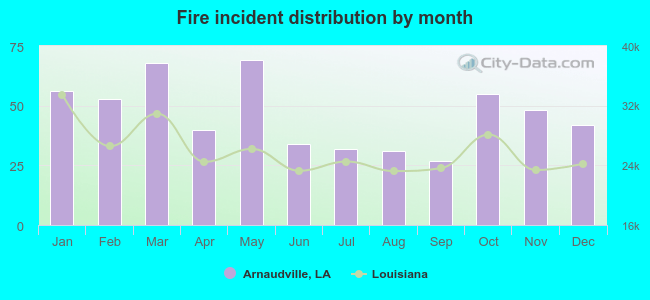 Fire incident distribution by month