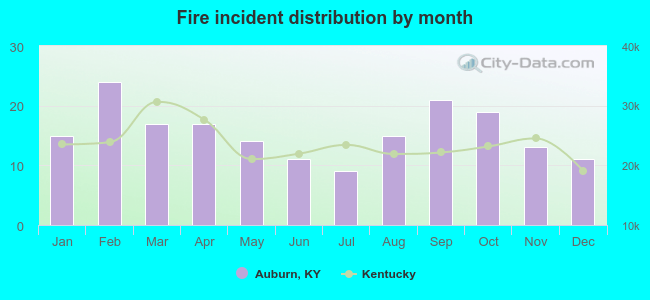 Fire incident distribution by month