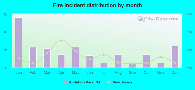 Fire incident distribution by month