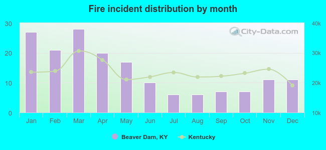 Fire incident distribution by month