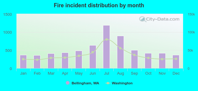 Fire incident distribution by month