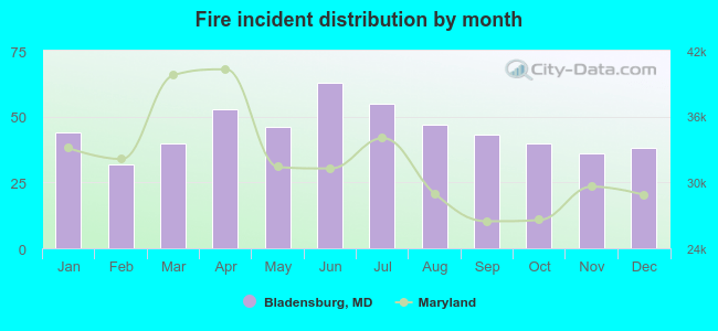 Fire incident distribution by month