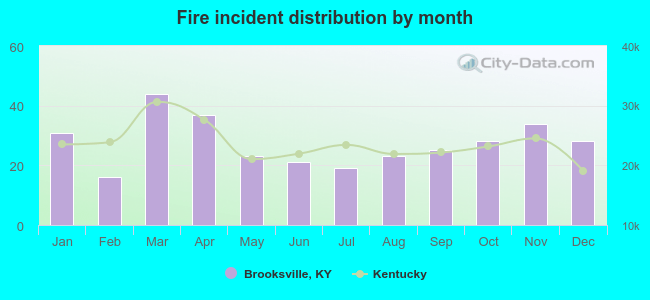 Fire incident distribution by month