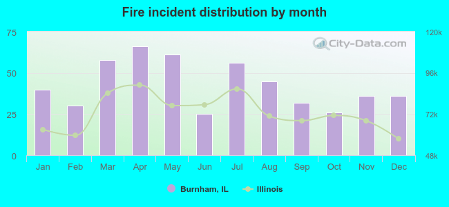 Fire incident distribution by month