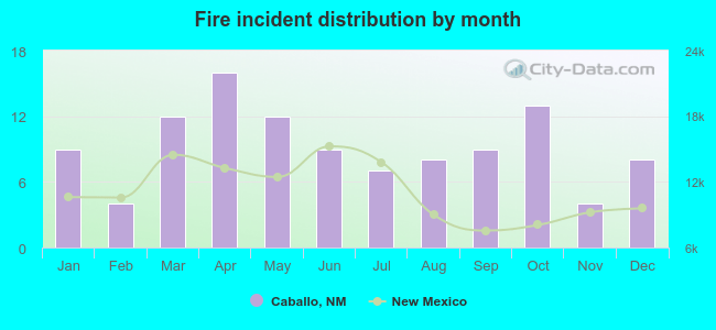 Fire incident distribution by month