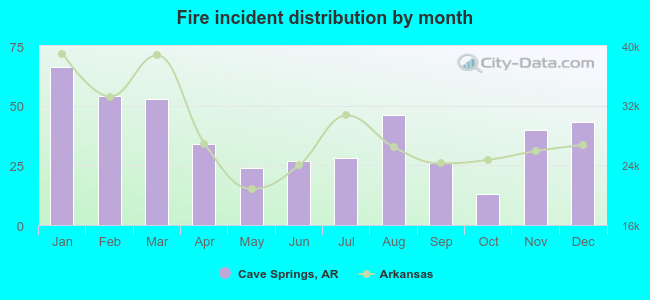 Fire incident distribution by month