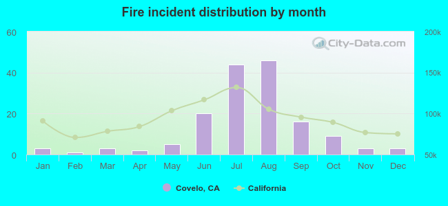 Fire incident distribution by month