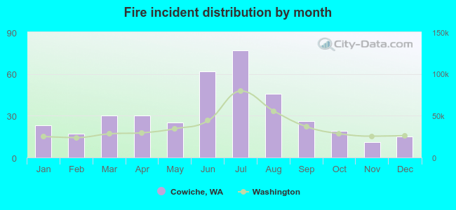 Fire incident distribution by month