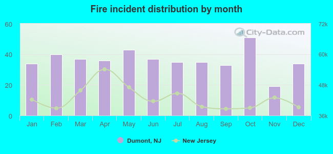 Fire incident distribution by month