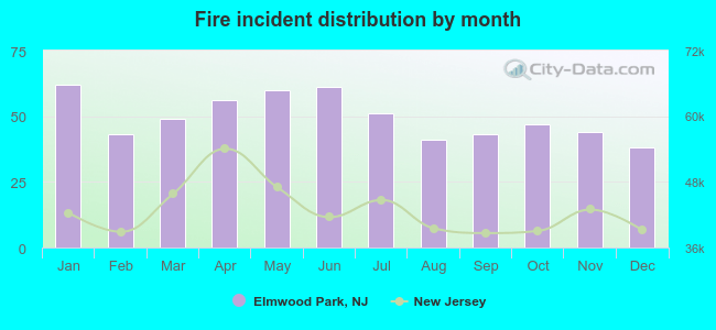 Fire incident distribution by month