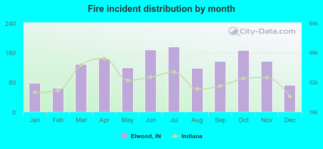 Fire incident distribution by month