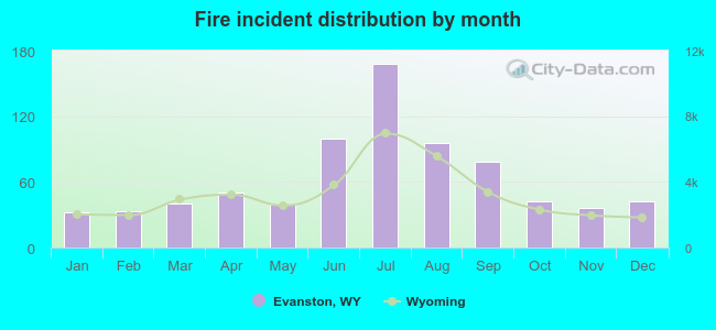 Fire incident distribution by month