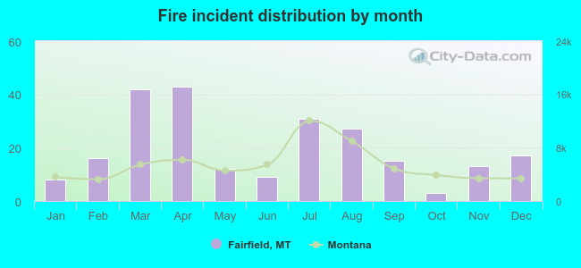 Fire incident distribution by month