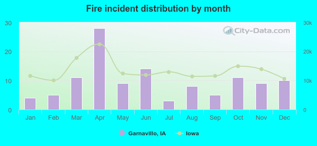 Fire incident distribution by month