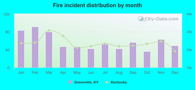 Fire incident distribution by month