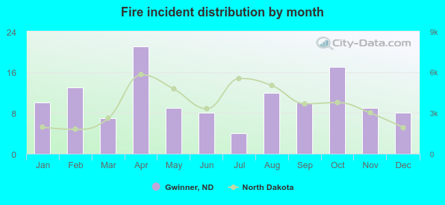 Fire incident distribution by month