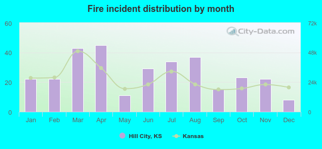 Fire incident distribution by month