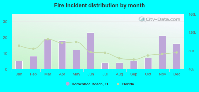 Fire incident distribution by month